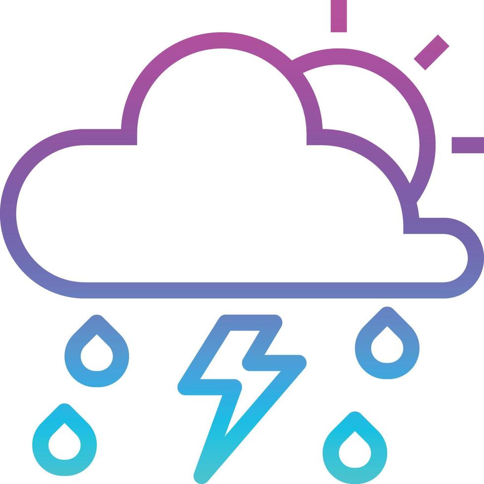 cielo naturaleza clima meteorología trueno lluvia tormenta sol - icono degradado vector