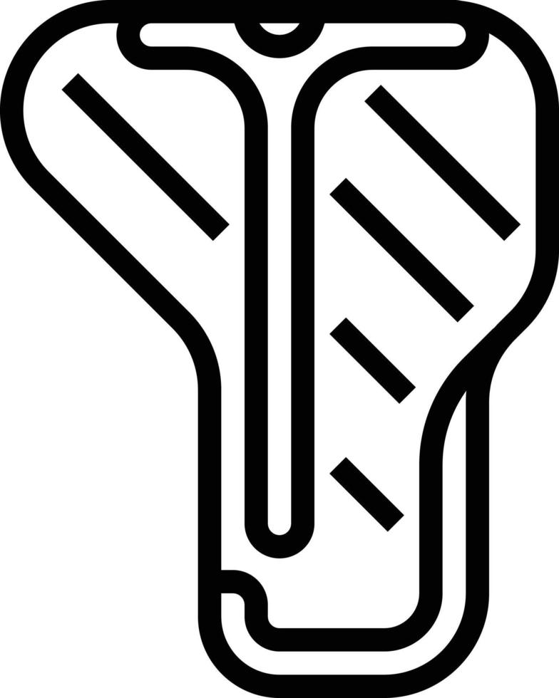 steak meat food - outline icon vector