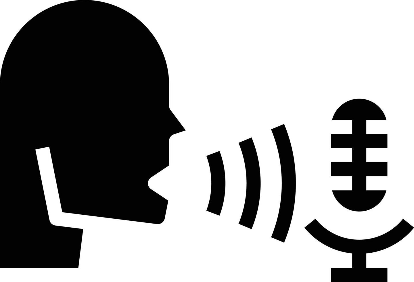 voice command talk speech multimedia - solid icon vector