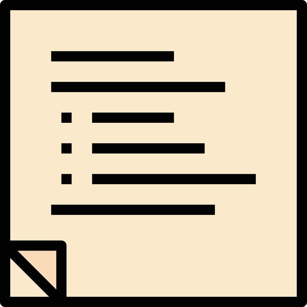 sticky note post it stationery - filled outline icon vector