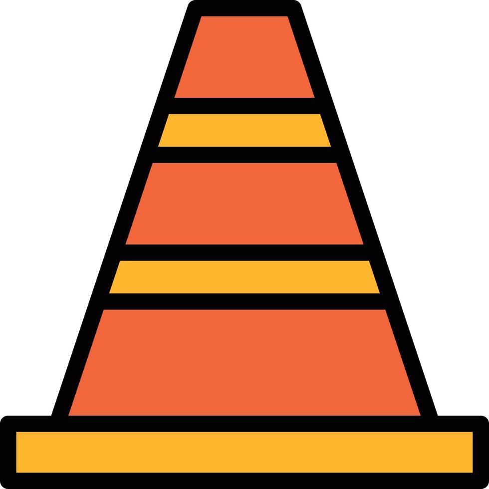 construction cone tool - filled outline icon vector