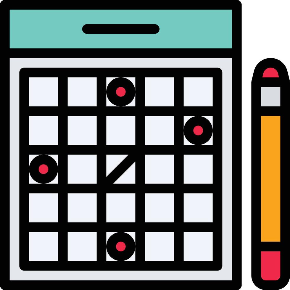 bingo dot pen winner - filled outline icon vector