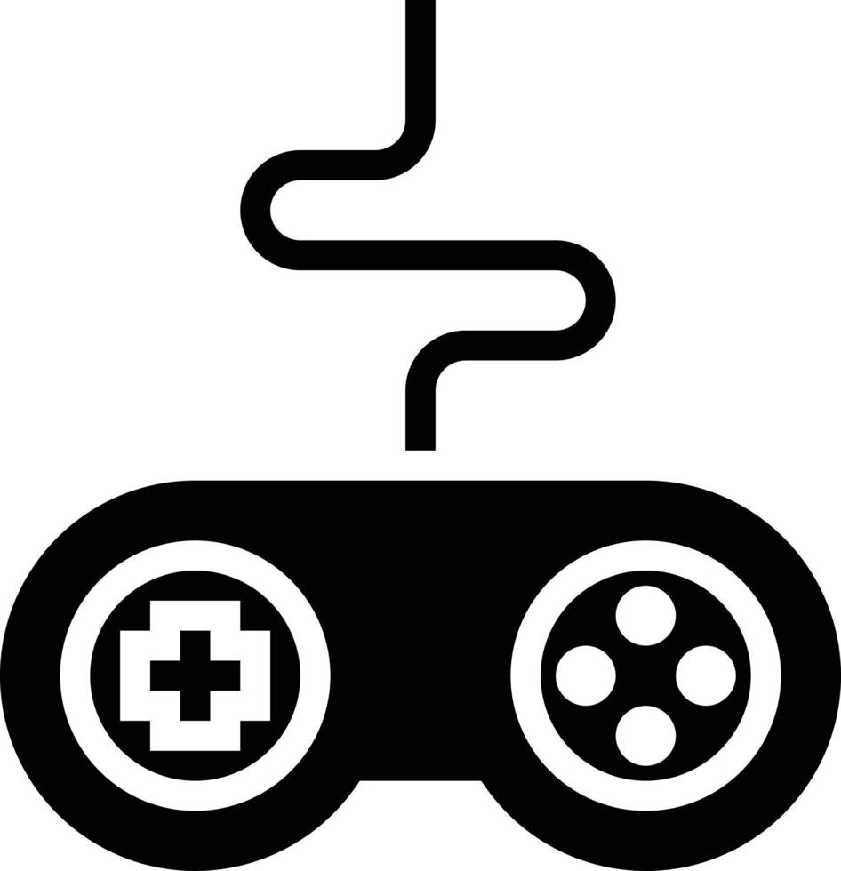 joystick pad party game play - solid icon vector