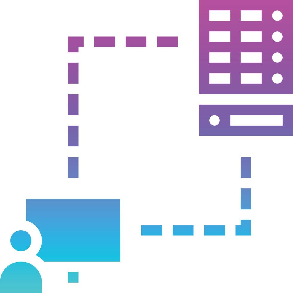 server client connection software development - gradient solid icon vector