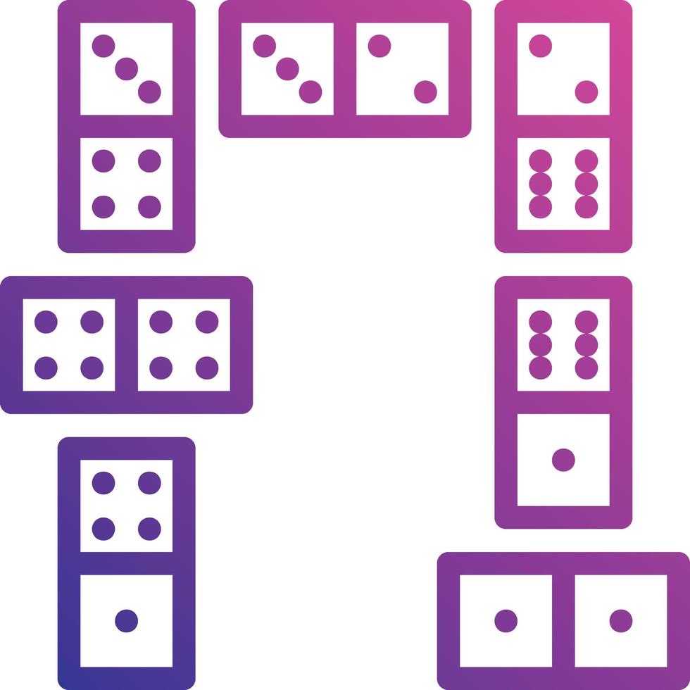 domino game casino board - gradient icon vector