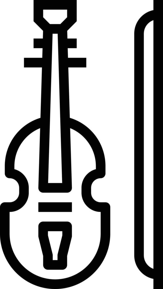 violín música orquesta instrumento musical instrumento de cuerda música y multimedia - icono de contorno vector