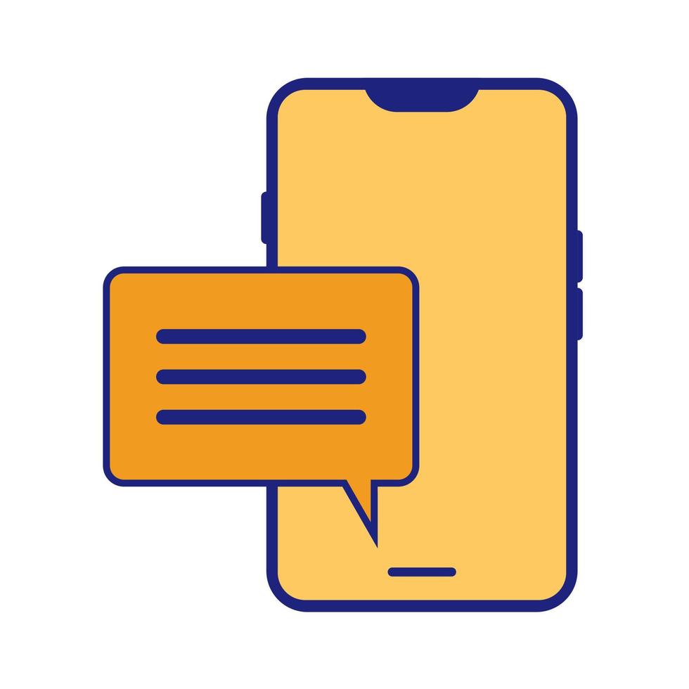 Smartphone With Text Message Vector Icon