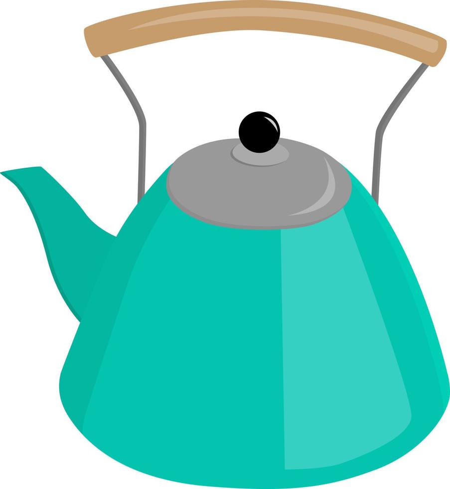 Green kettle vector illustration
