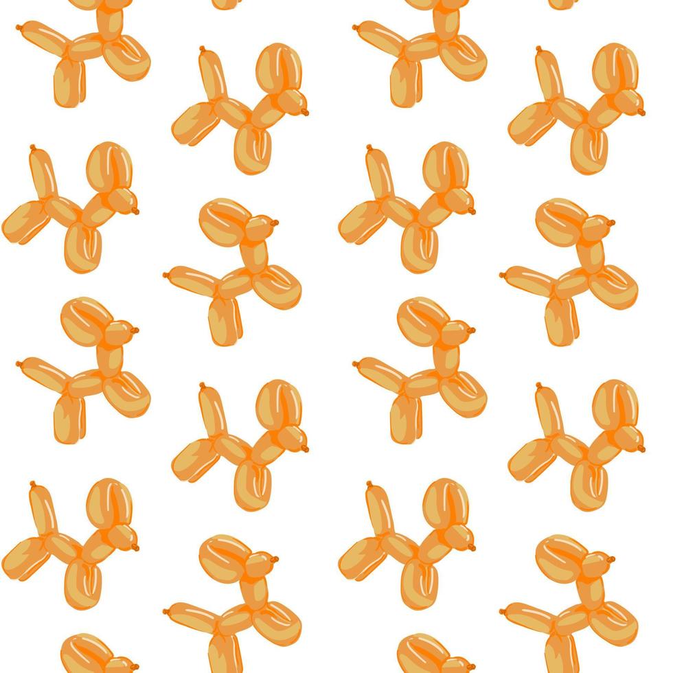 A pattern of orange balloons. Delicate background with balls in the form of orange dogs. Suitable for printed products on fabric and paper. Packaging, banner, clothing. vector