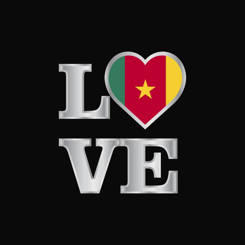 Love typography Cameroon flag design vector beautiful lettering