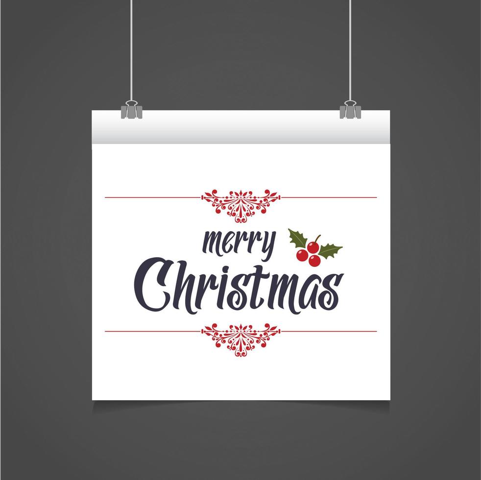 Christmas greetings card design with grey background vector
