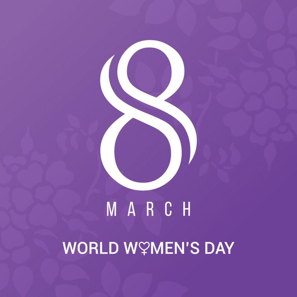 8 March logo vector design with international womens day background