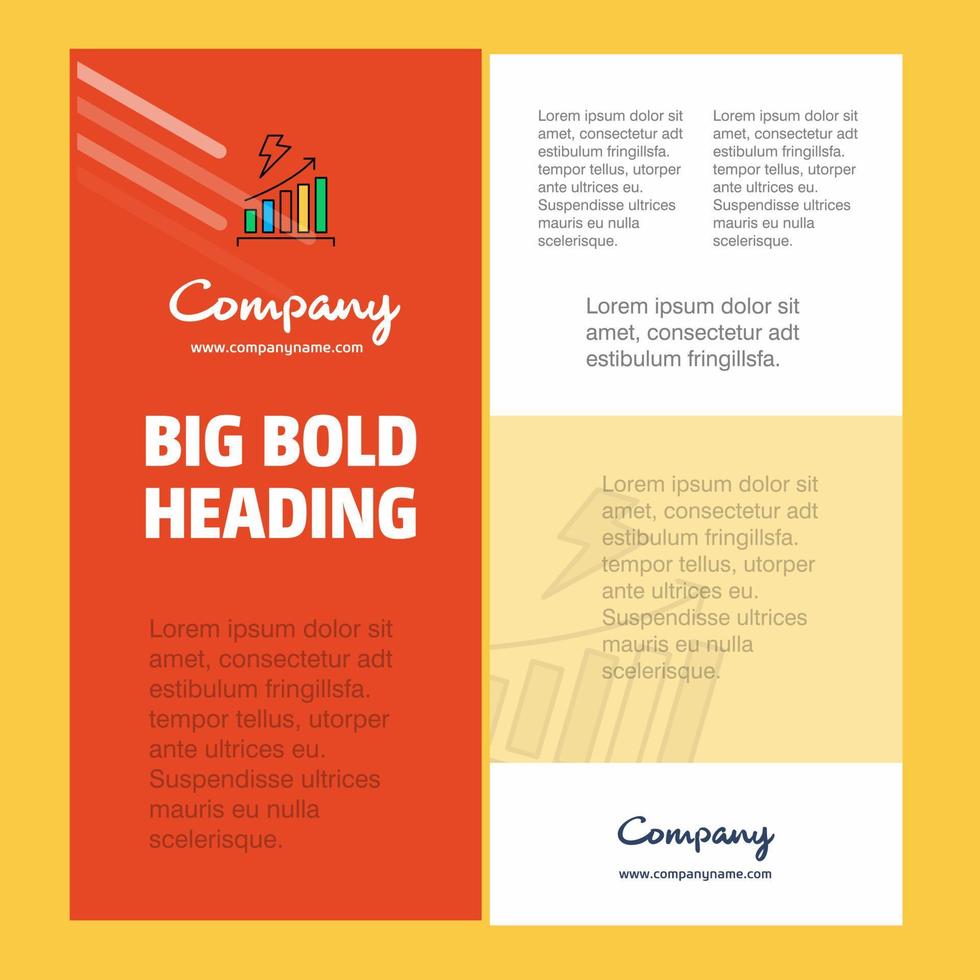 Graph rising Business Company Poster Template with place for text and images vector background