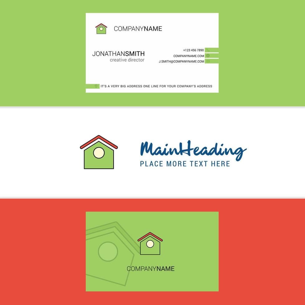 Beautiful Dog house Logo and business card vertical Design Vector