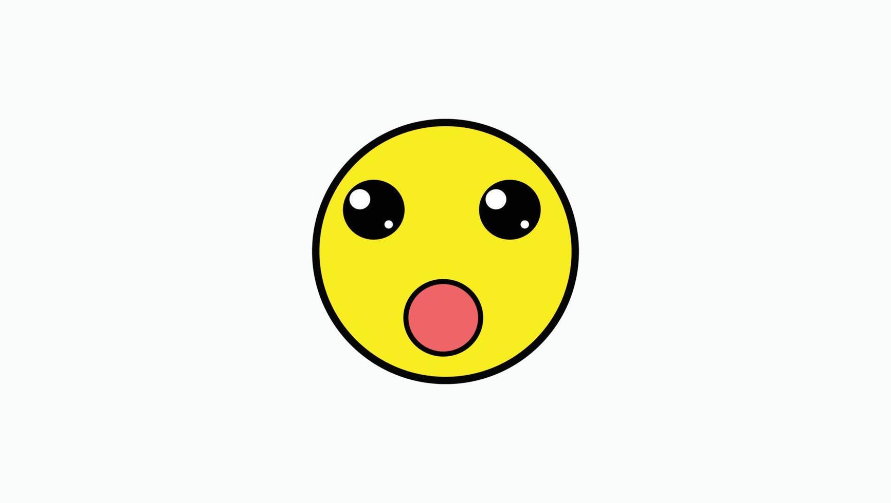 cute yellow emoji with shocked expression vector