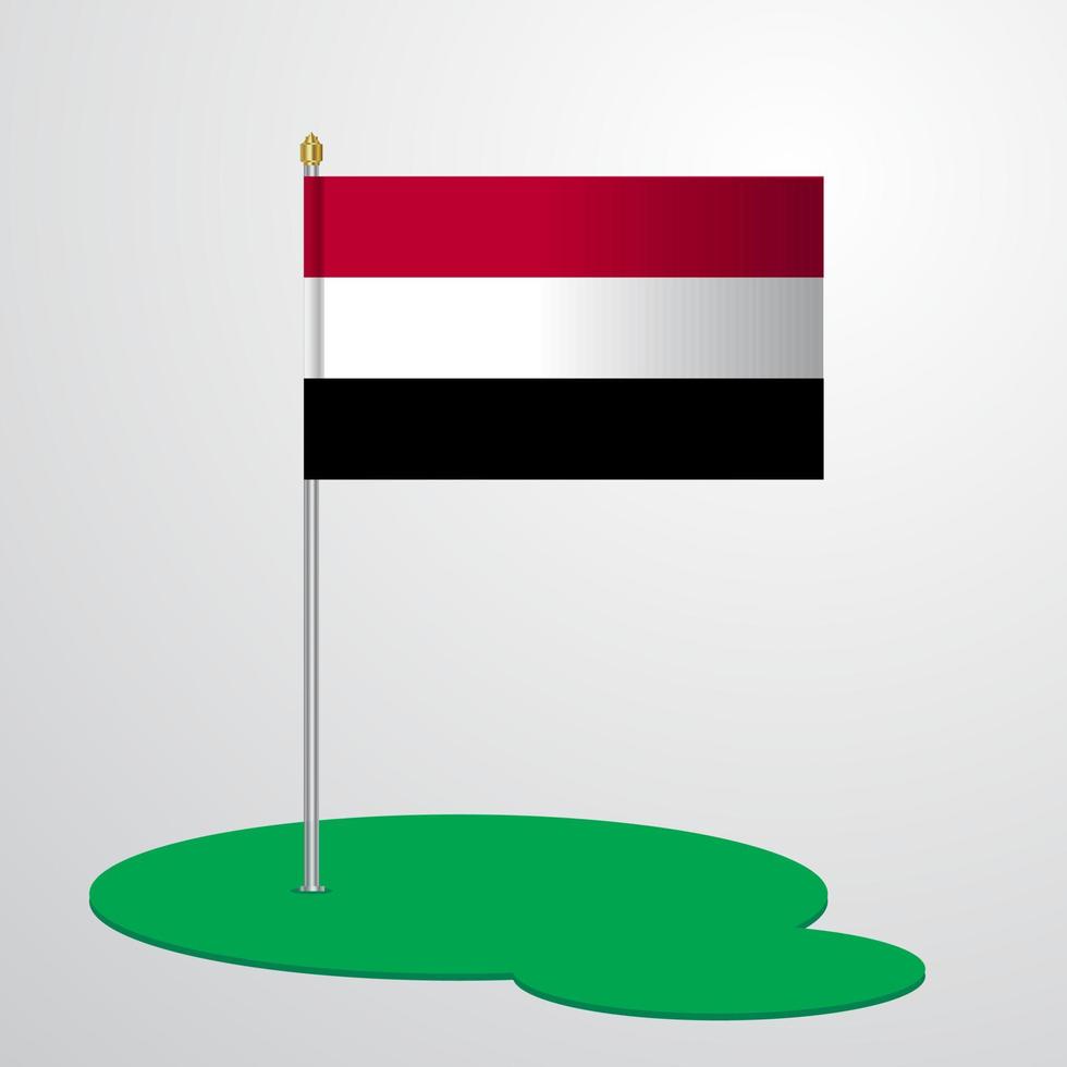 Yemen Flag Pole vector