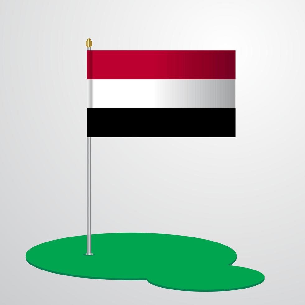 asta de la bandera de yemen vector