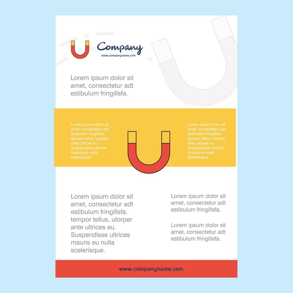 Template layout for Magnet comany profile annual report presentations leaflet Brochure Vector Background