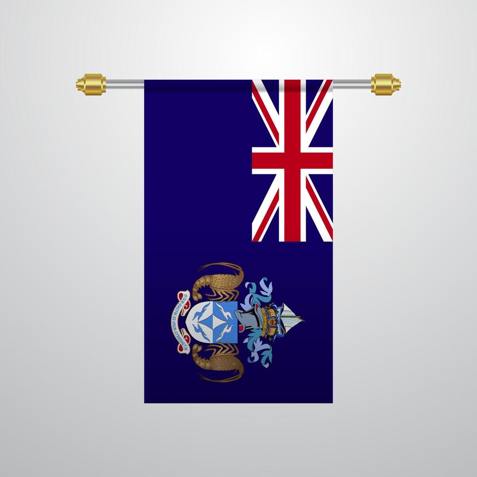 Tristan da Cunha hanging Flag vector