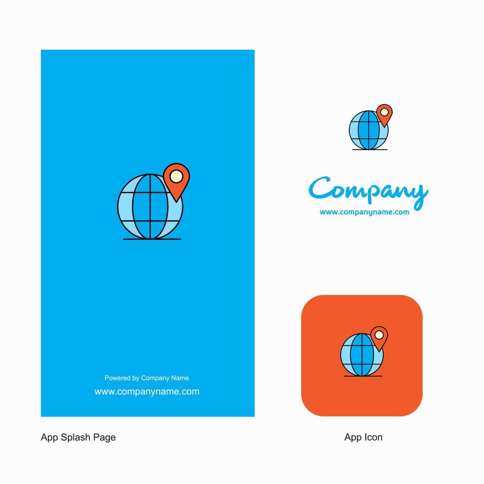 Globe Company Logo App Icon and Splash Page Design Creative Business App Design Elements vector