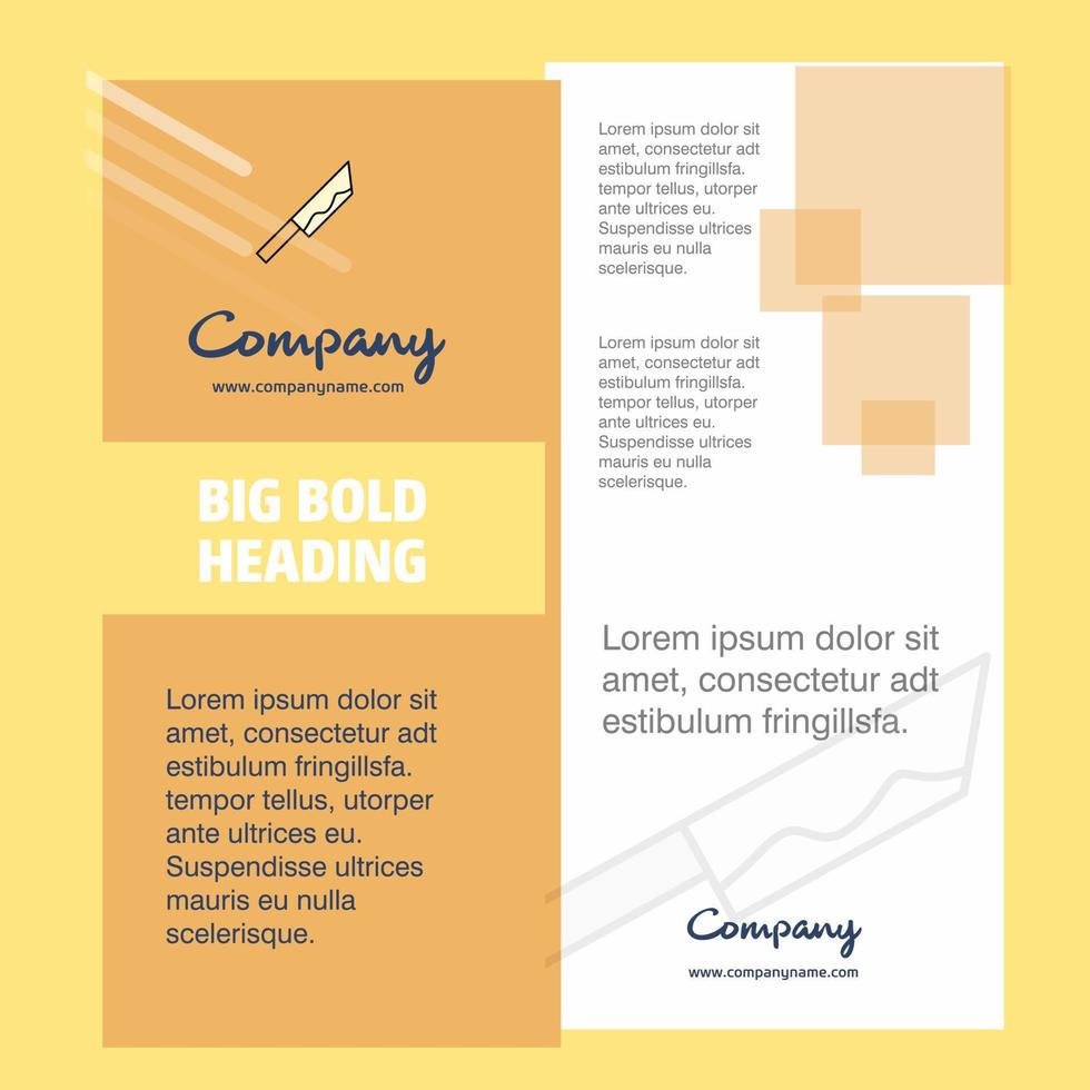 Knife Company Brochure Title Page Design Company profile annual report presentations leaflet Vector Background