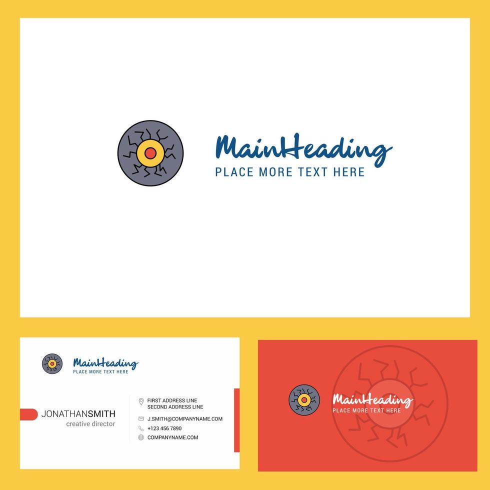 Eye ball Logo design with Tagline Front and Back Busienss Card Template Vector Creative Design