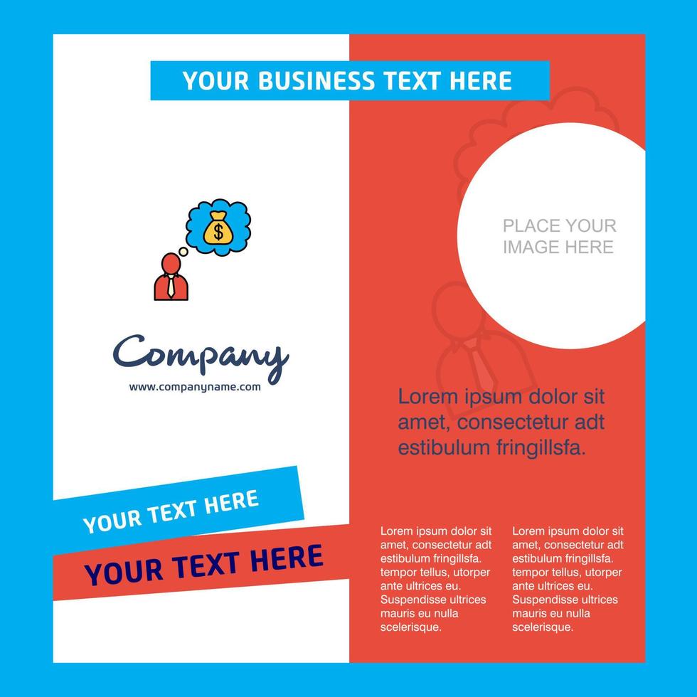 Thinking about money Company Brochure Template Vector Busienss Template