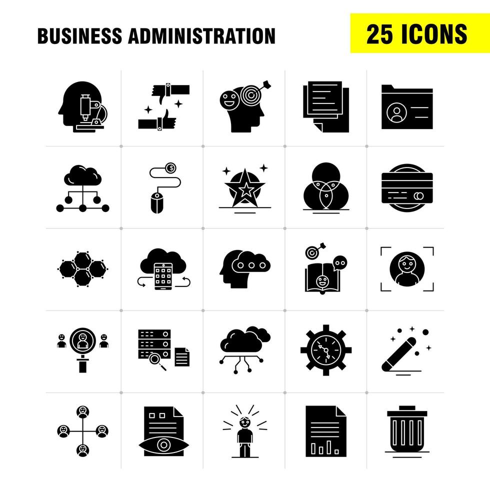 Business Administration Solid Glyph Icons Set For Infographics Mobile UXUI Kit And Print Design Include Graph Chart Pie Chart Document Hammer Justice Lawyer Collection Modern Infographic Lo vector