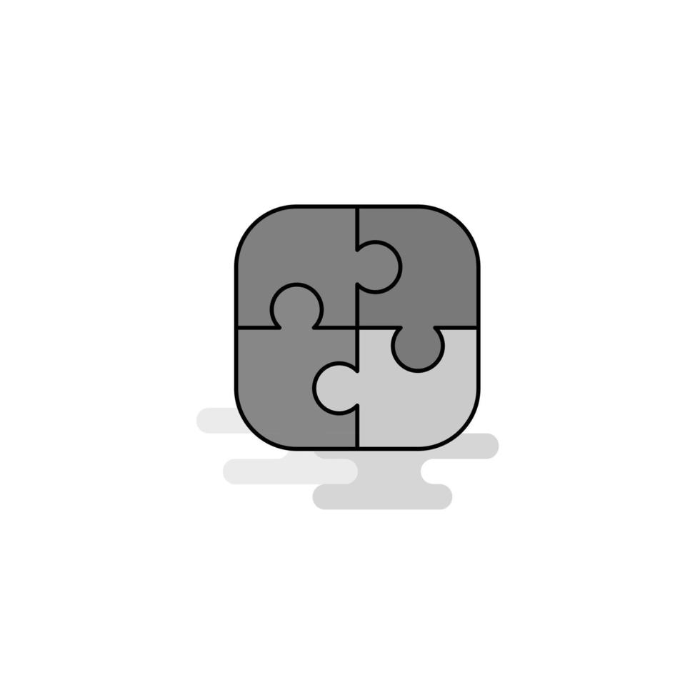 Puzzle game Web Icon Flat Line Filled Gray Icon Vector