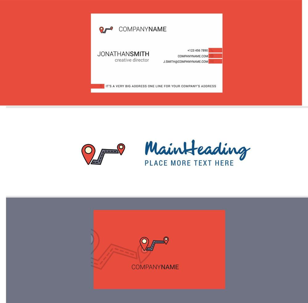 Beautiful Route Logo and business card vertical Design Vector