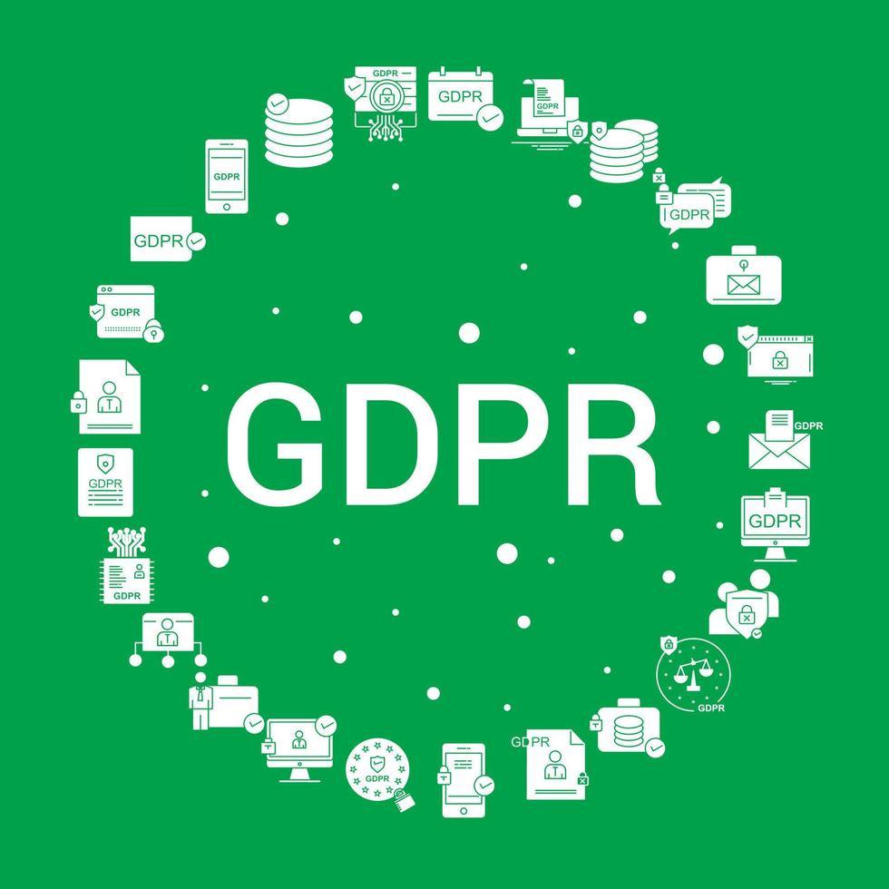 GDPR Icon Set Infographic Vector Template