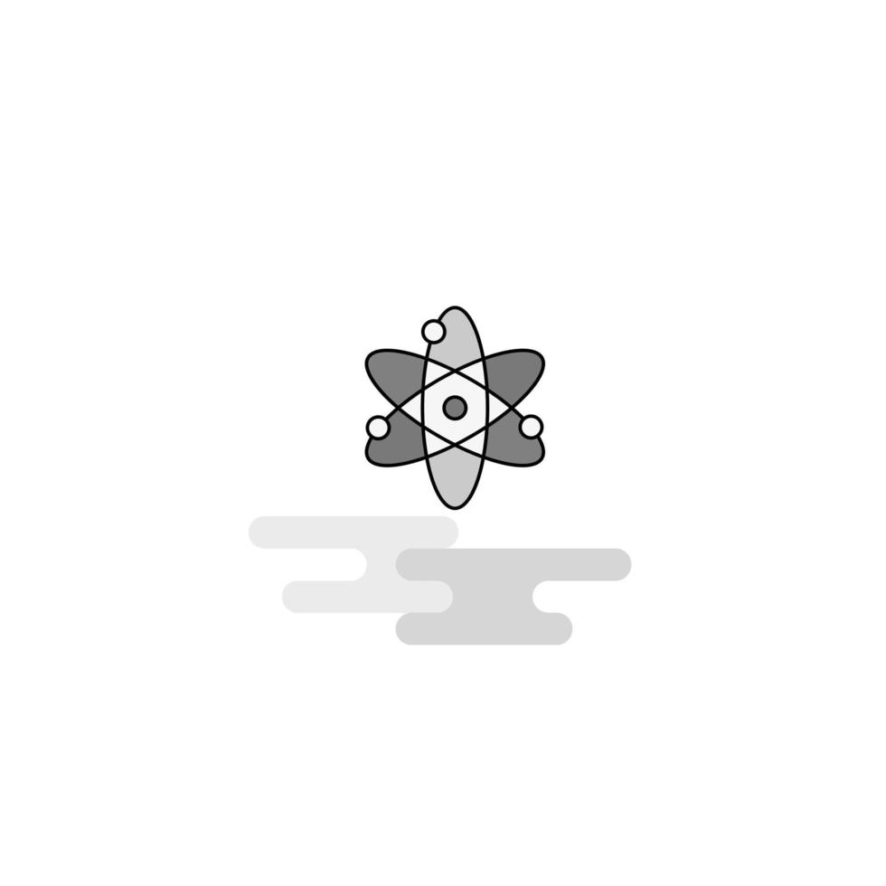 Nuclear Web Icon Flat Line Filled Gray Icon Vector
