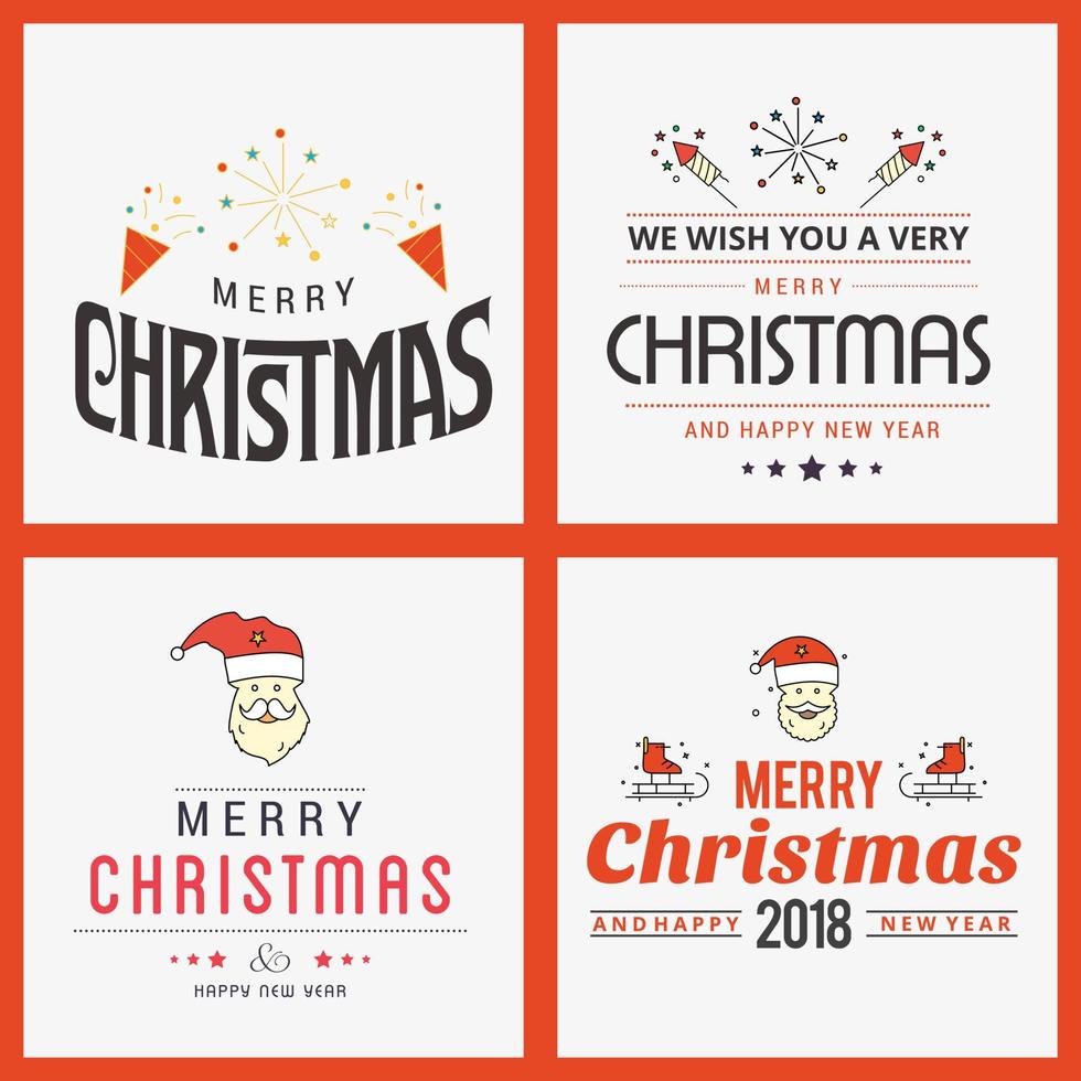 Merry Christmas card with creative design vector