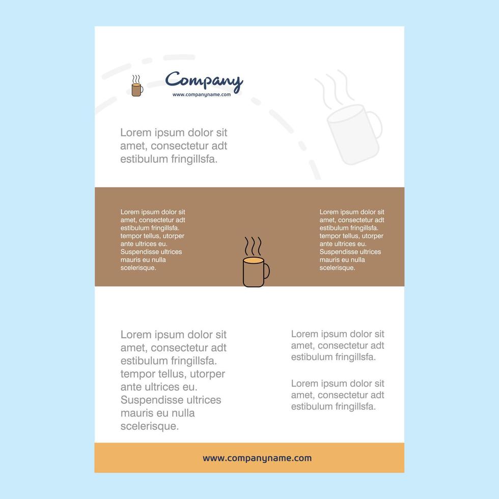 Template layout for Coffee comany profile annual report presentations leaflet Brochure Vector Background