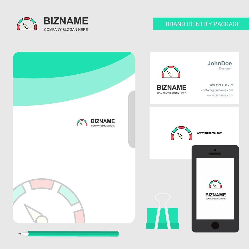 Meter Business Logo File Cover Visiting Card and Mobile App Design Vector Illustration