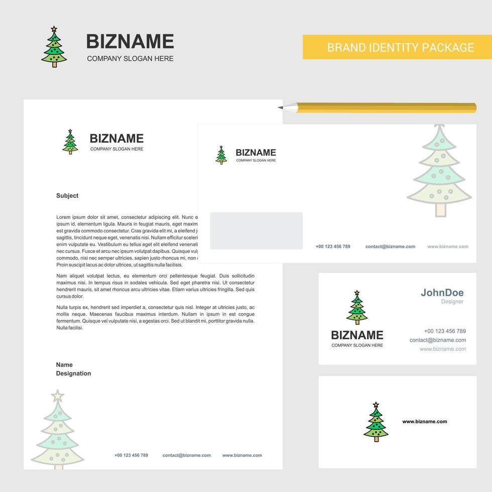 Christmas calendar Business Letterhead Envelope and visiting Card Design vector template