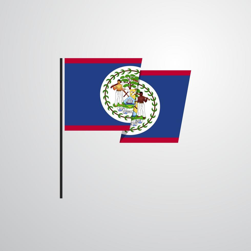 Belize waving Flag design vector