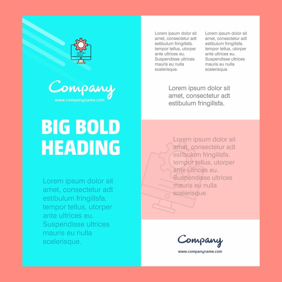 Computer setting Business Company Poster Template with place for text and images vector background