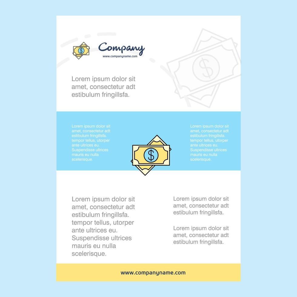 Template layout for Dollar comany profile annual report presentations leaflet Brochure Vector Background