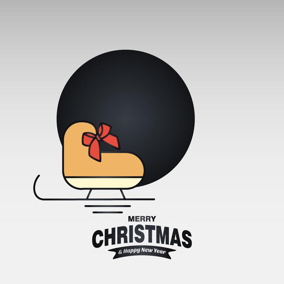 tarjeta de feliz navidad con diseño creativo y vector de fondo claro