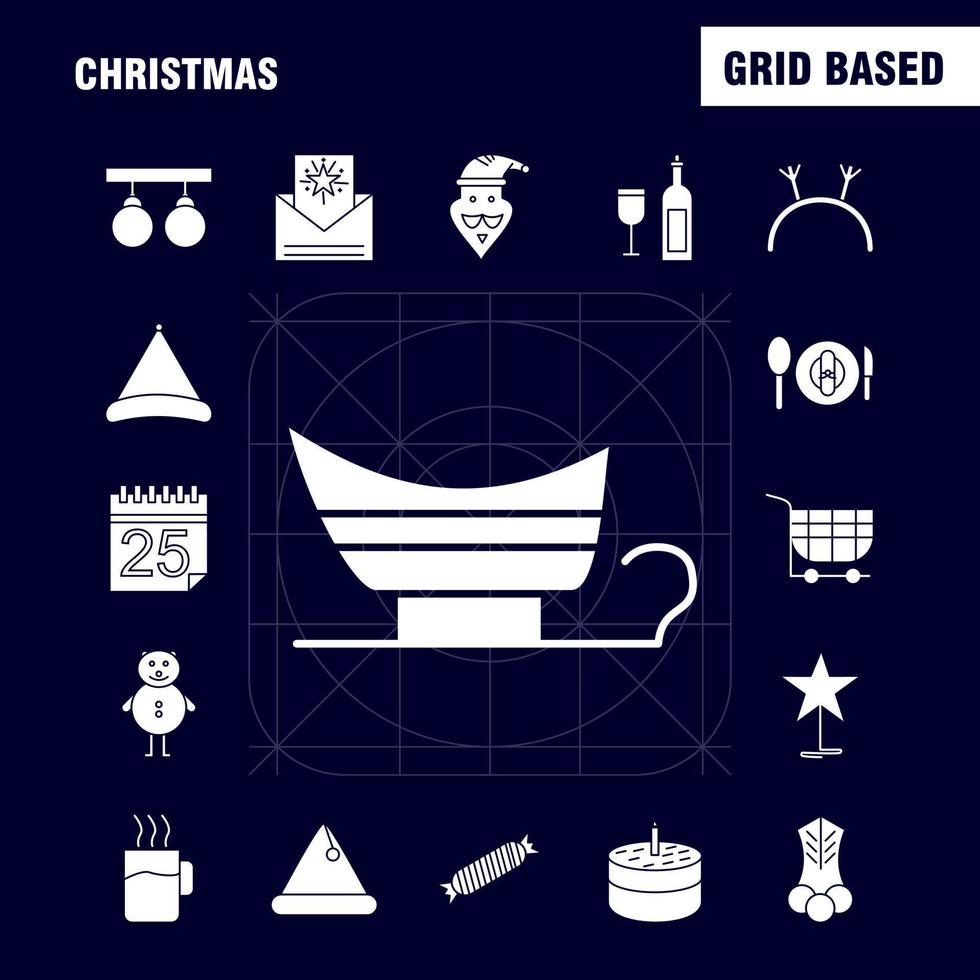 los iconos de glifo sólido de navidad establecidos para infografías kit uxui móvil y diseño de impresión incluyen dulces de navidad comida de navidad comida payaso colección de santa logotipo y pictograma de infografía moderna vector