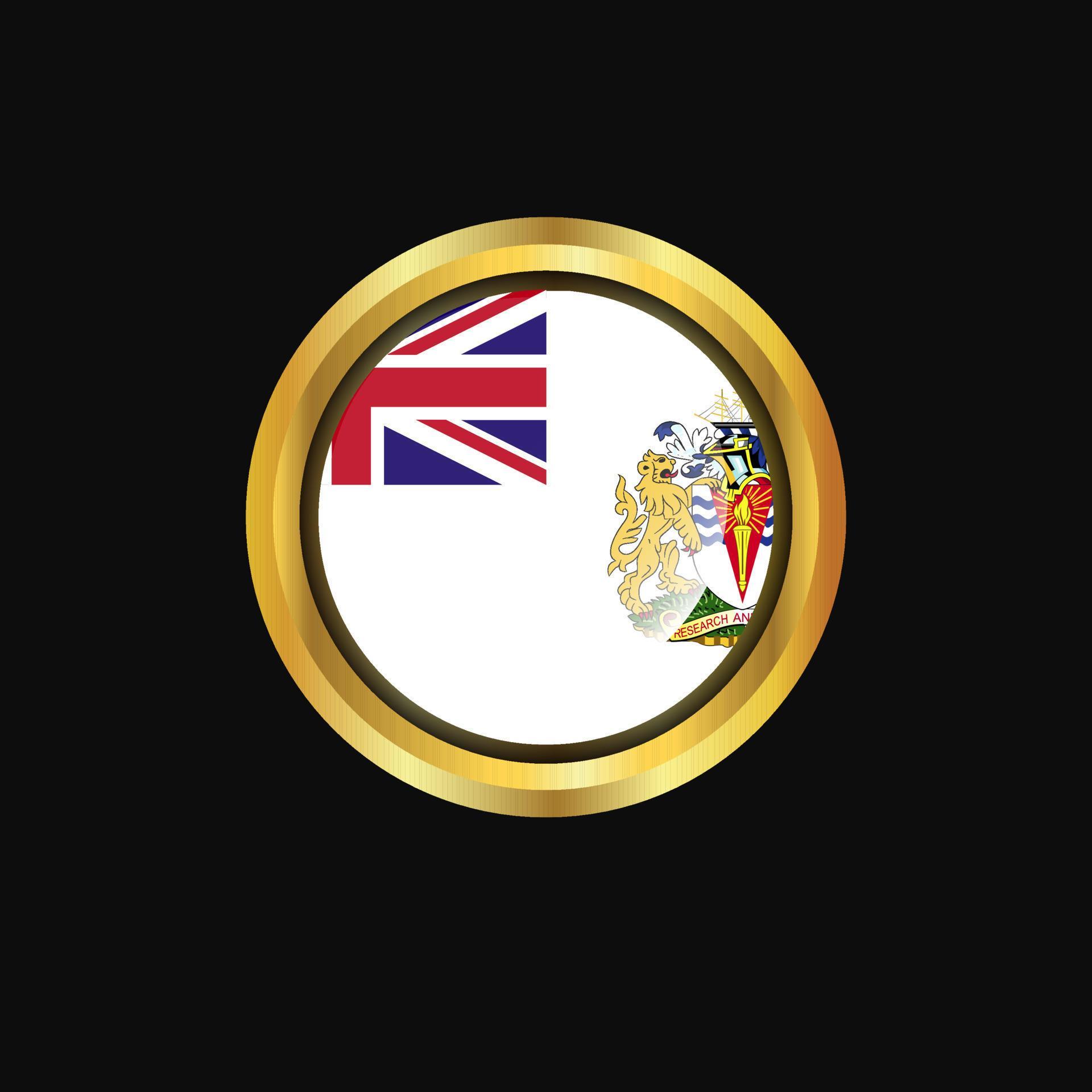 British antarctic Territory flag Golden button 14245384 Vector Art at
