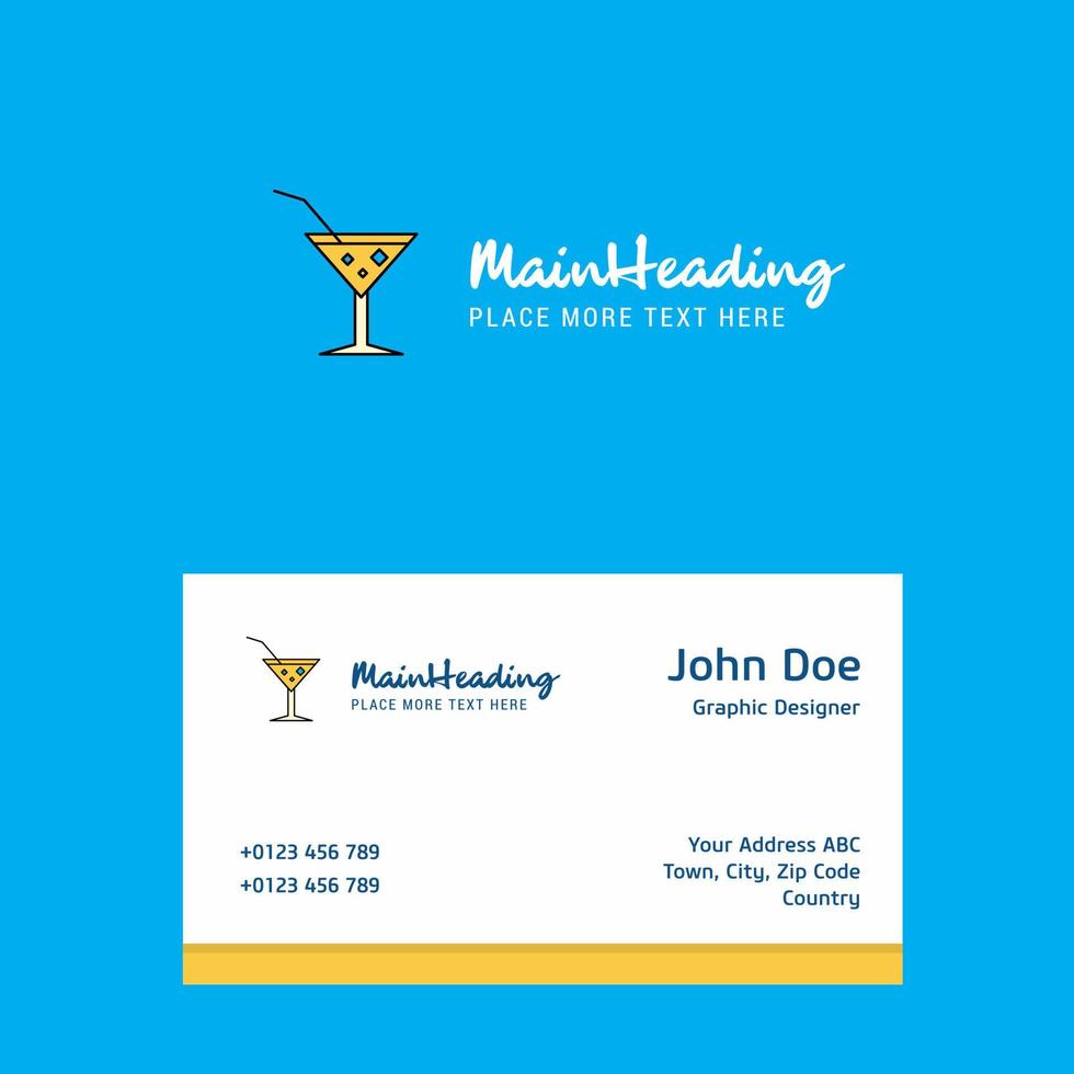 Drink logo Design with business card template Elegant corporate identity Vector