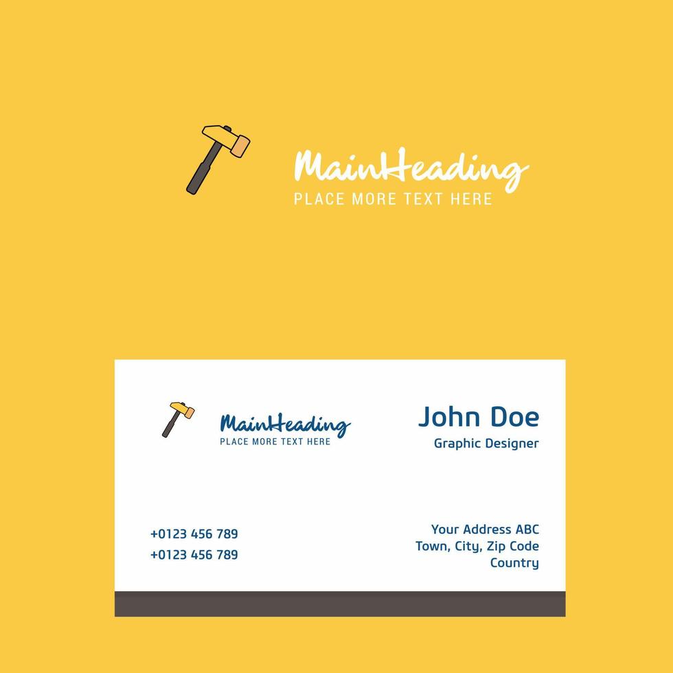 Hammer logo Design with business card template Elegant corporate identity Vector