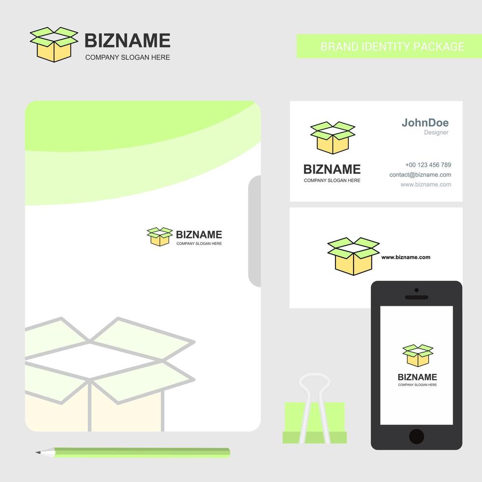 Carton Business Logo File Cover Visiting Card and Mobile App Design Vector Illustration