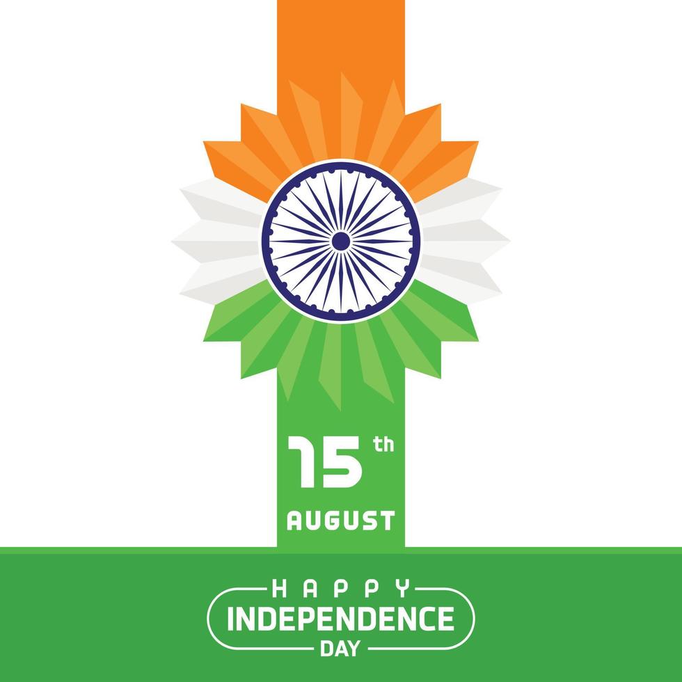 tarjeta del día de la independencia de india con diseño creativo y vector de tipografía