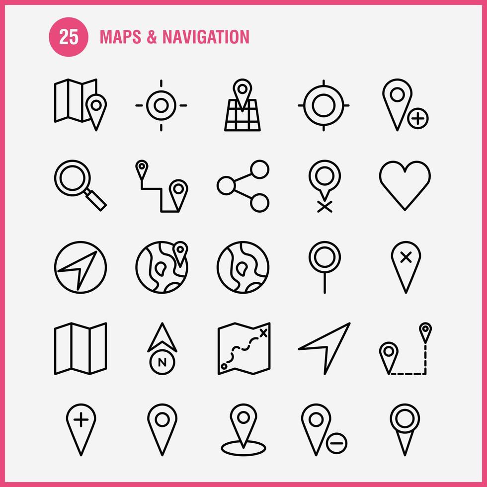 Maps And Navigation Line Icon Pack For Designers And Developers Icons Of Gps Delete Map Maps Navigation Compass Gps Heading Vector