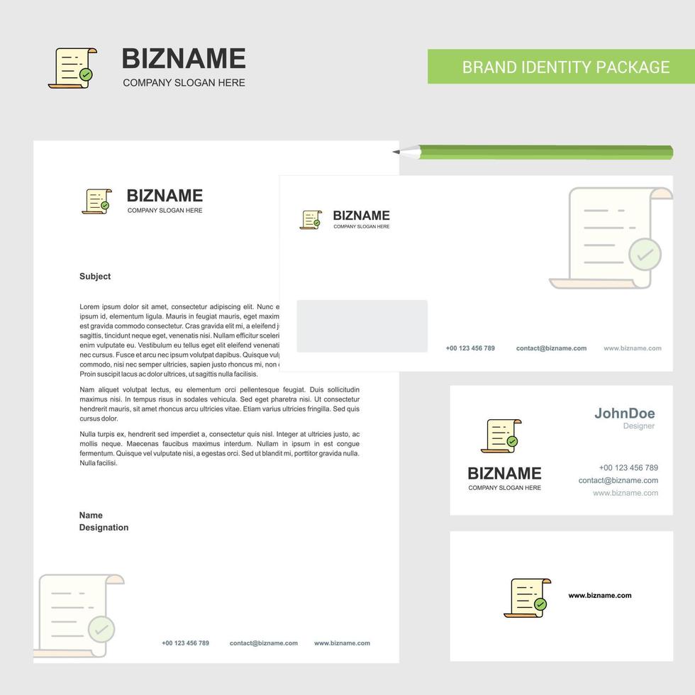 Text document Business Letterhead Envelope and visiting Card Design vector template