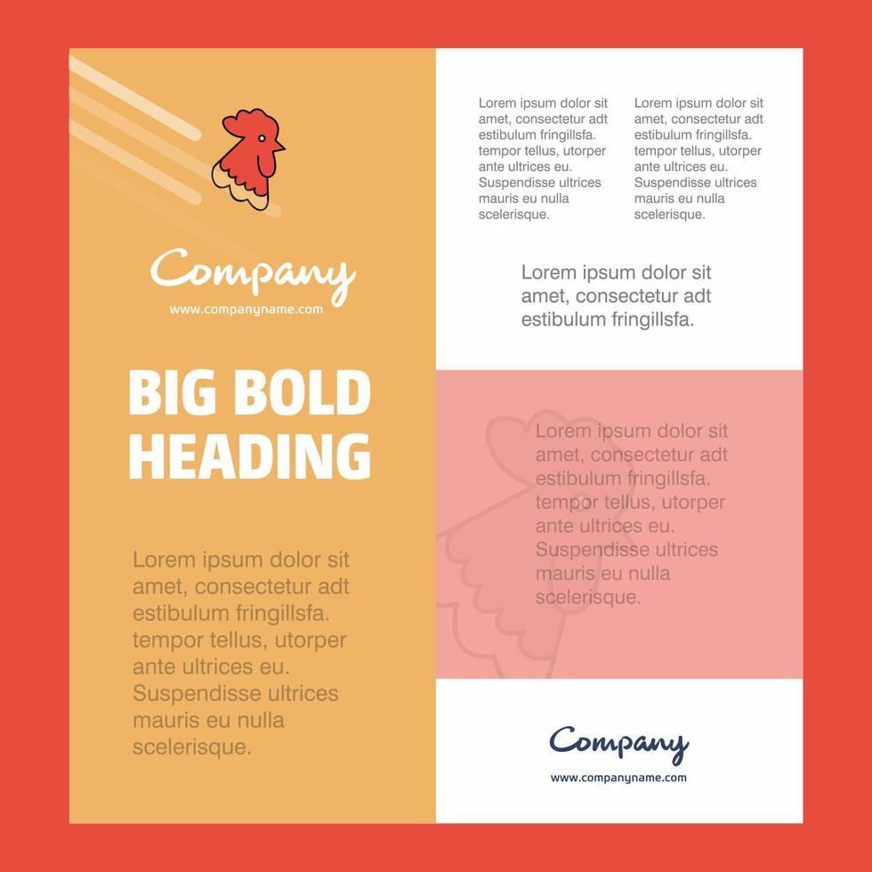 Cock Business Company Poster Template with place for text and images vector background