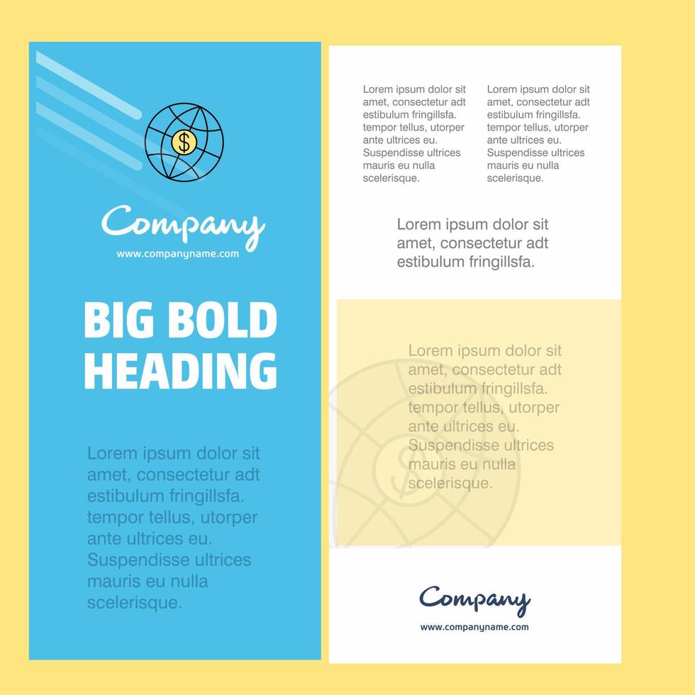 Globe Business Company Poster Template with place for text and images vector background